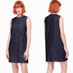 Kate Spade Shore Thing Lace Shift Dress Size 2 Navy Blue Sleeveless